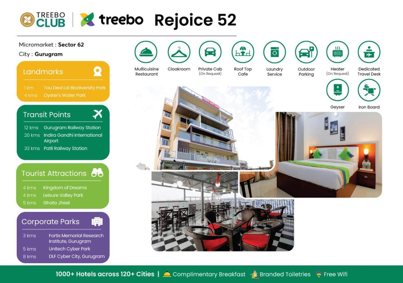 Treebo Rejoice 52 - 3Km From Huda City Metro Station Badshahpur Esterno foto